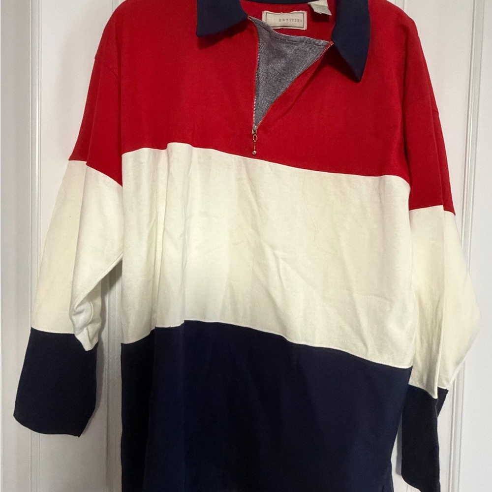 Entities VintageRed, White, and Blue Half-Zip Pullover